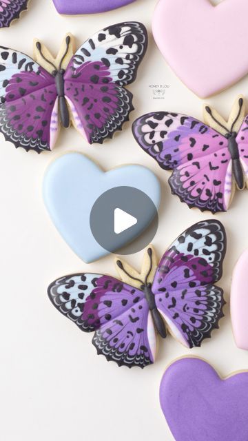 Whimsical Butterfly and Heart Cookies Inspire Vibrant Nail Design.