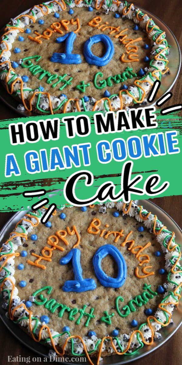 Festive Giant Cookie Cake Design: A Colorful Birthday Centerpiece.