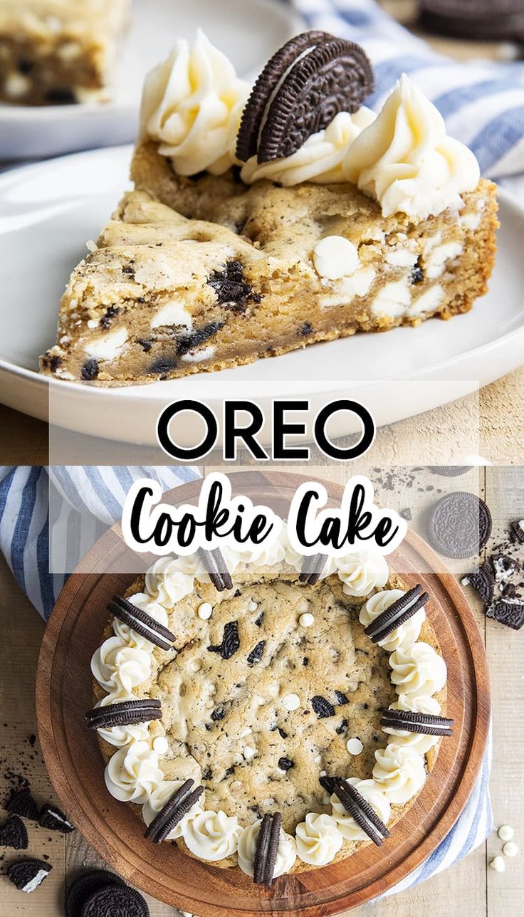 Indulgent Cookie Cake: A Decadent Delight with Oreo and Whipped Cream Swirls.