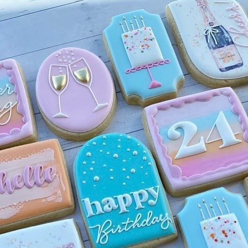 Whimsical Colorful Birthday Cookies with Intricate Icing Designs Enhance Festive Celebrations.