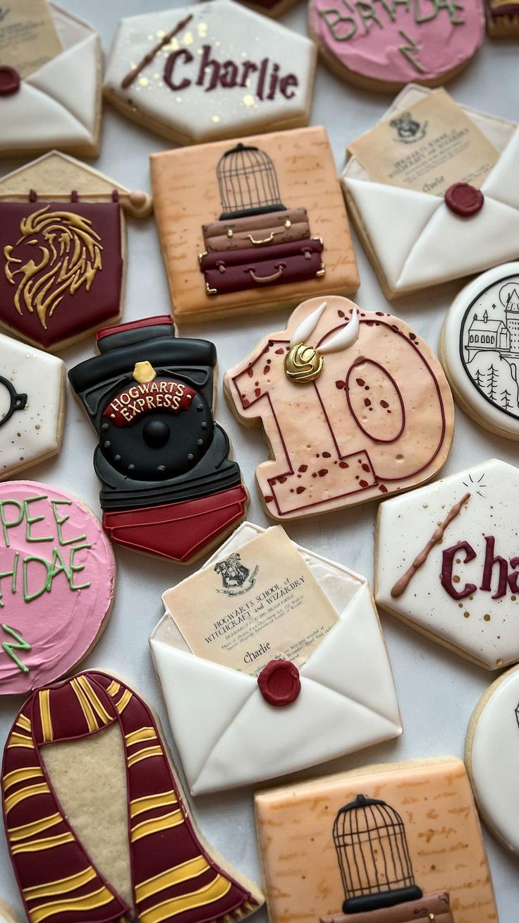 Whimsical Magical-Themed Decorative Cookies for Fantasy Fans and Celebrations.