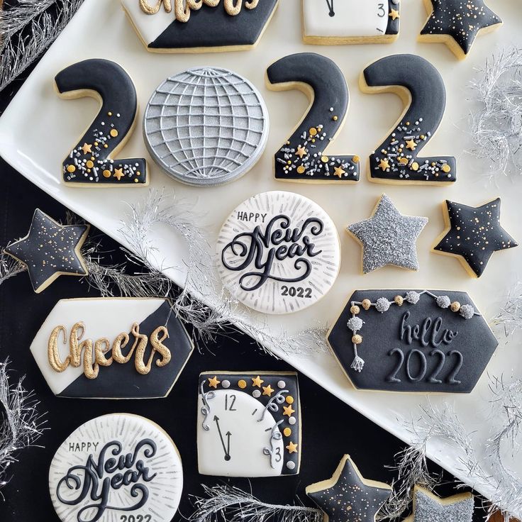 Festive Decorative Cookies for New Year Celebrations