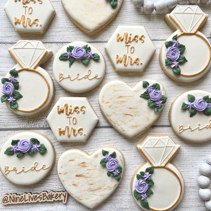 Charming Wedding-Themed Decorative Cookies: Elegant Designs for Bridal Celebrations