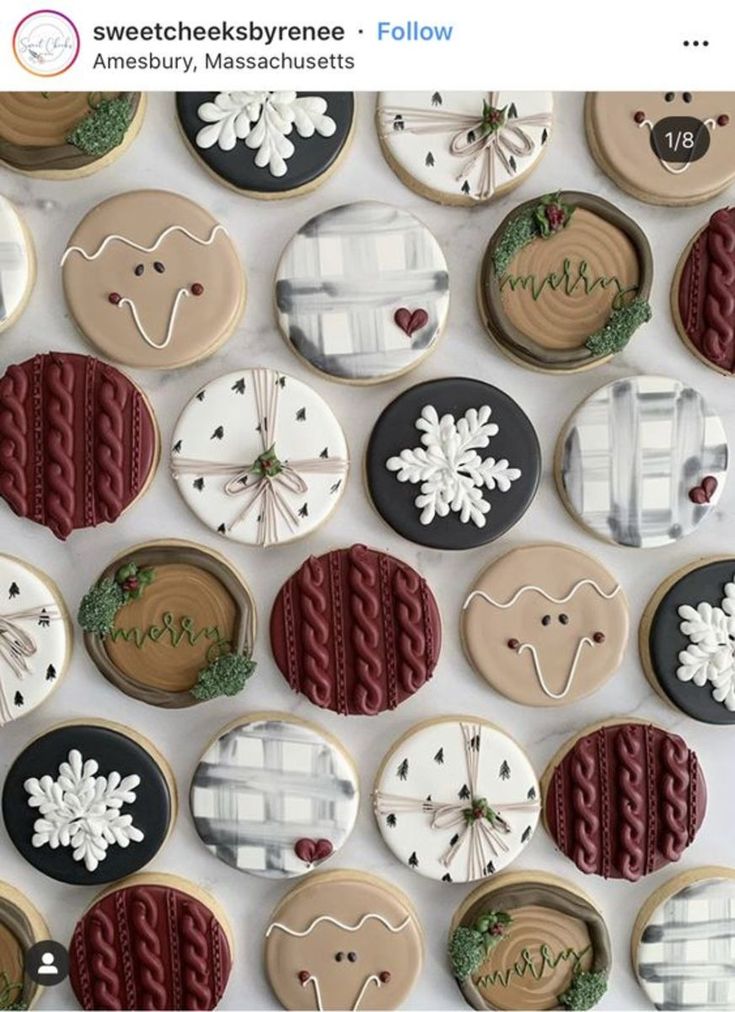 Festive Decorative Cookies: Intricate Designs and Cozy Seasonal Colors for Holidays