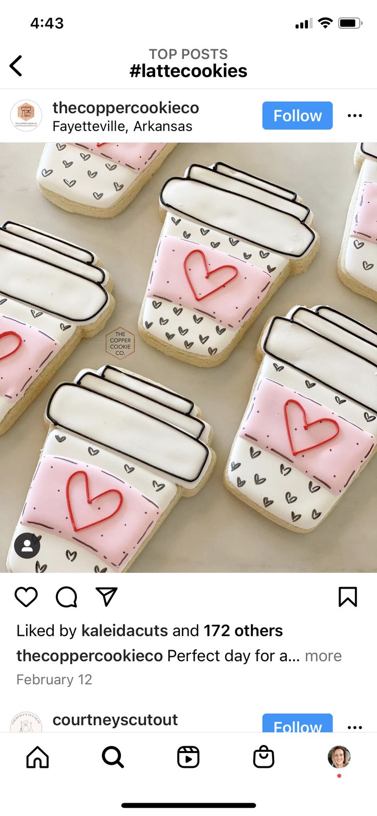 Valentine Mug Cookies Decorated