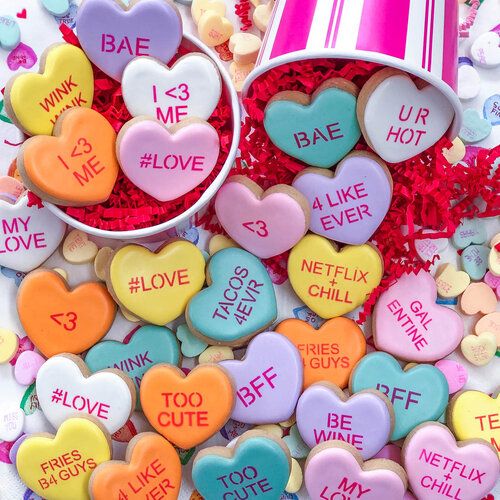 Colorful Heart-Shaped Cookies: A Cheerful Centerpiece for Celebrations