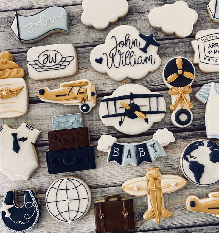 Charming Travel-Themed Decorative Cookies for Celebrations