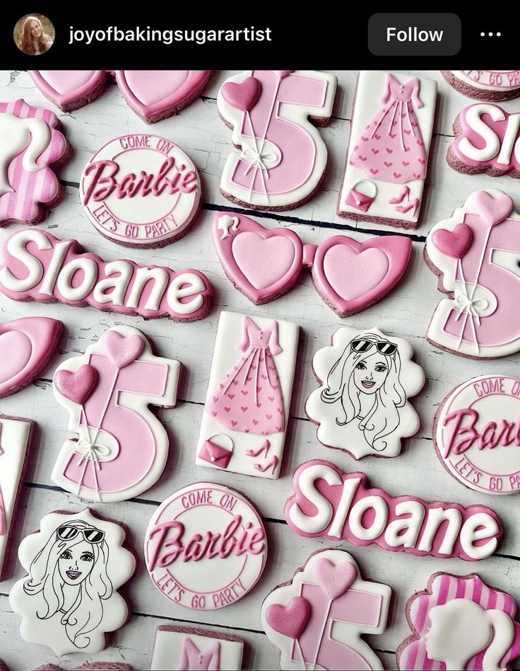 Whimsical Pink and White Cookie Designs for Joyous Celebrations.