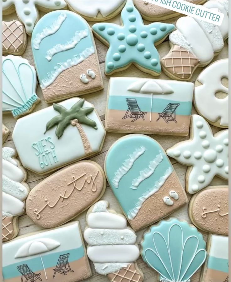 Vibrant Beach-Themed Cookies: Perfect for Summer Celebrations and Themed Parties.