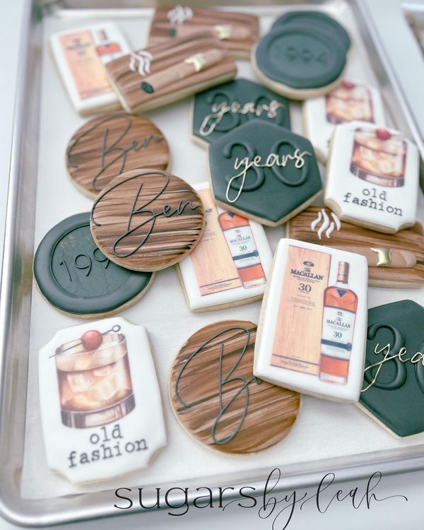 Artfully Decorated Cookies with Elegant Themes for Celebrations