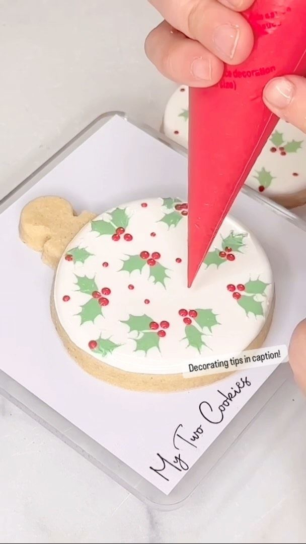 Festive Decorative Cookie Design with Icing and Holiday Accents.