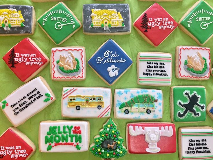 Festive Whimsical Cookies with Intricate Icing and Playful Designs.