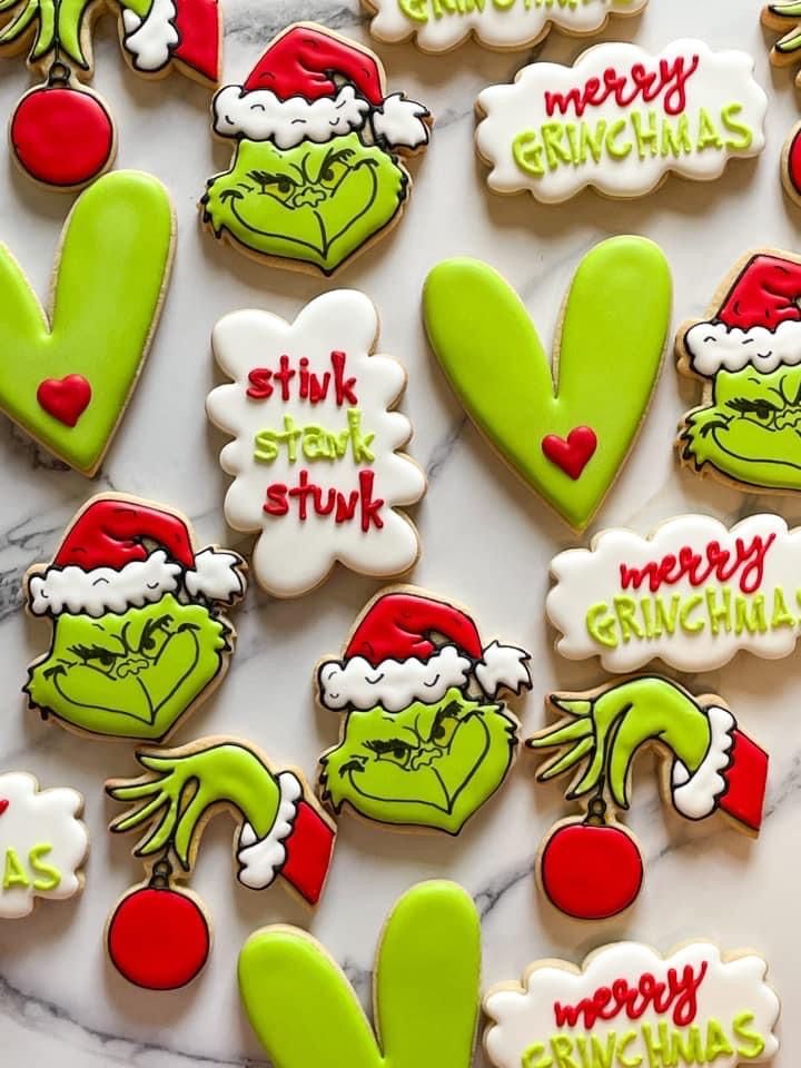 Christmas Sugar Cookies Decorated Grinch