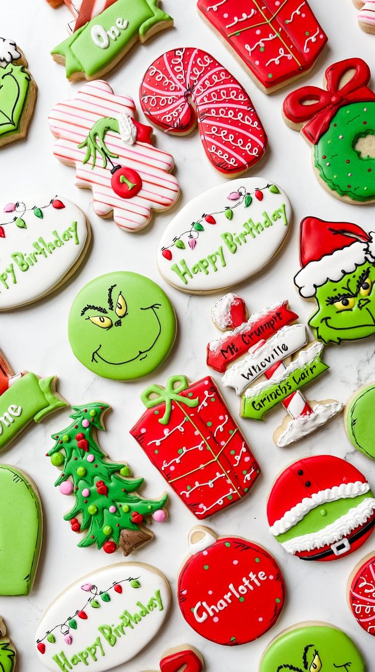 Whimsical Holiday Cookie Designs with Vibrant Colors and Intricate Icing