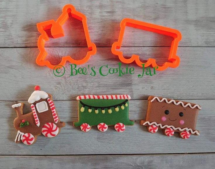 Festive Train-Themed Cookie Designs for Whimsical Holiday Baking