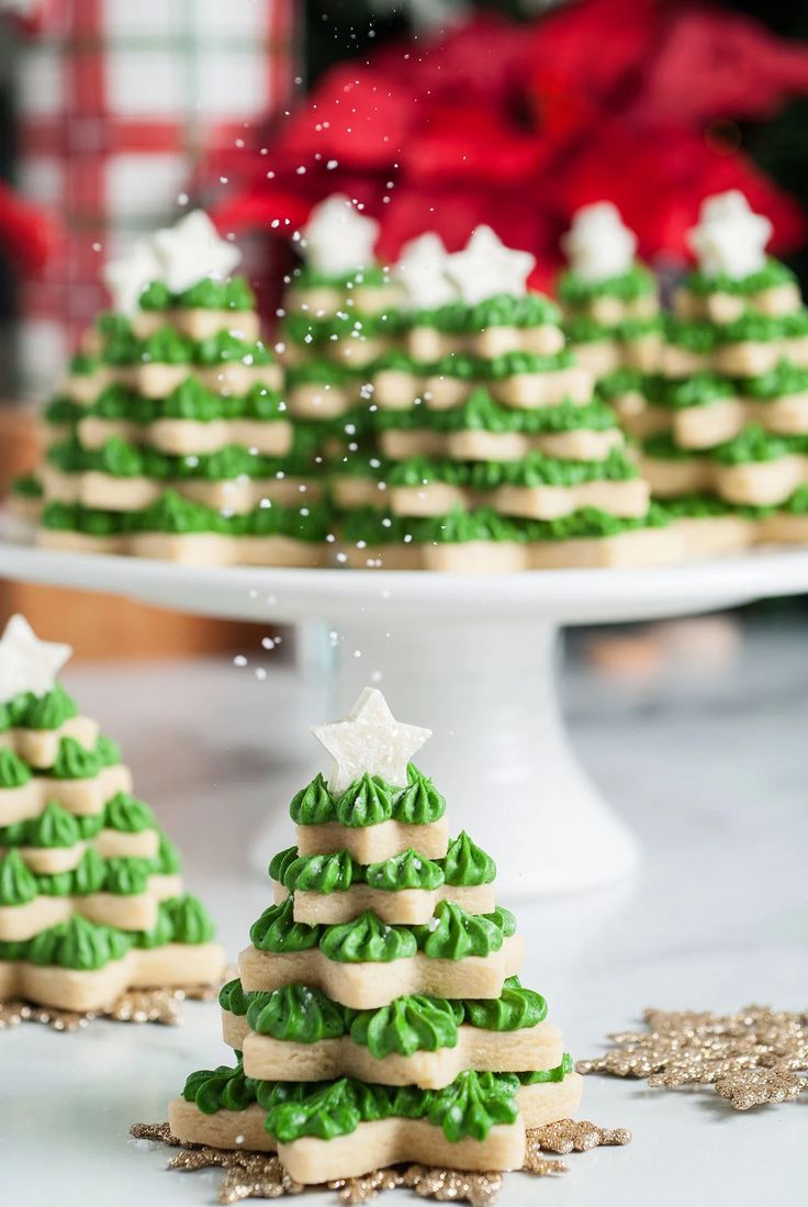 Festively Decorated Christmas Tree Cookies: A Charming Centerpiece for Holiday Celebrations.