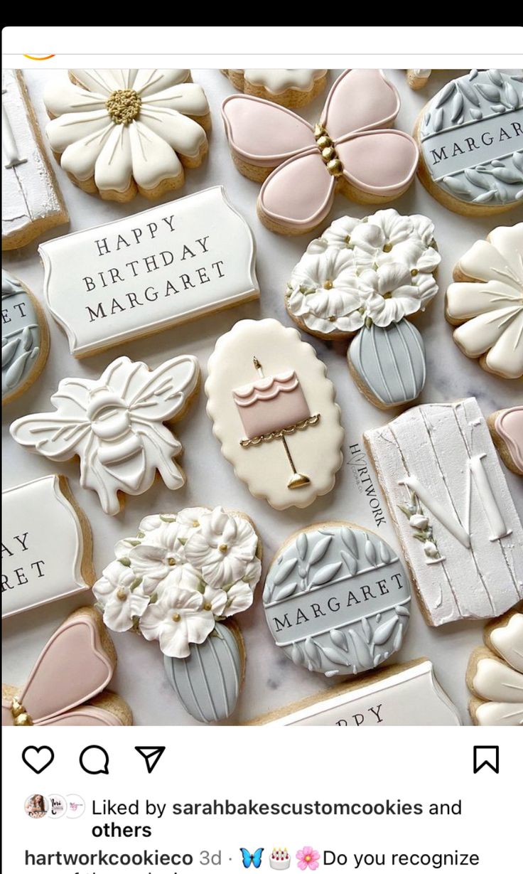 Whimsical Decorative Cookies in Pastel Colors Ideal for Special Occasions.