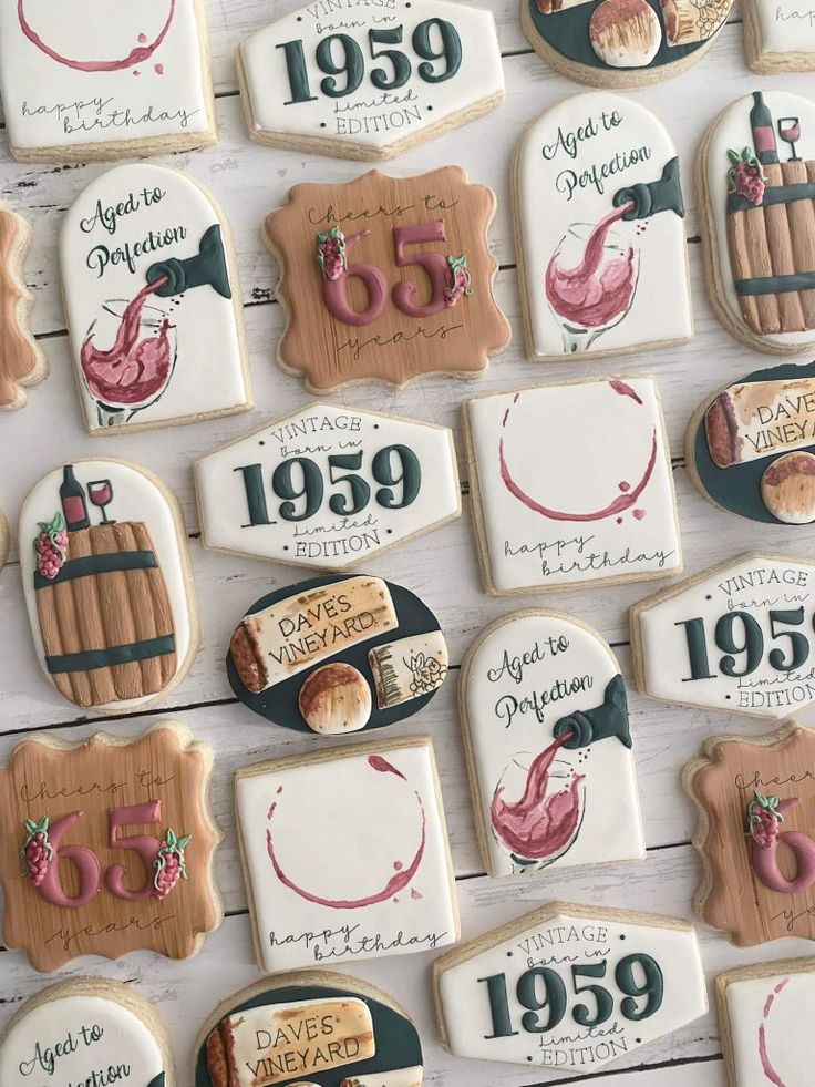 Vineyard-Themed Decorative Cookies for Celebratory Occasions