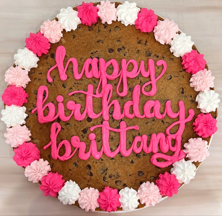 Festive Cookie Cake Decorated with Colorful Frosting for Birthday Celebrations.