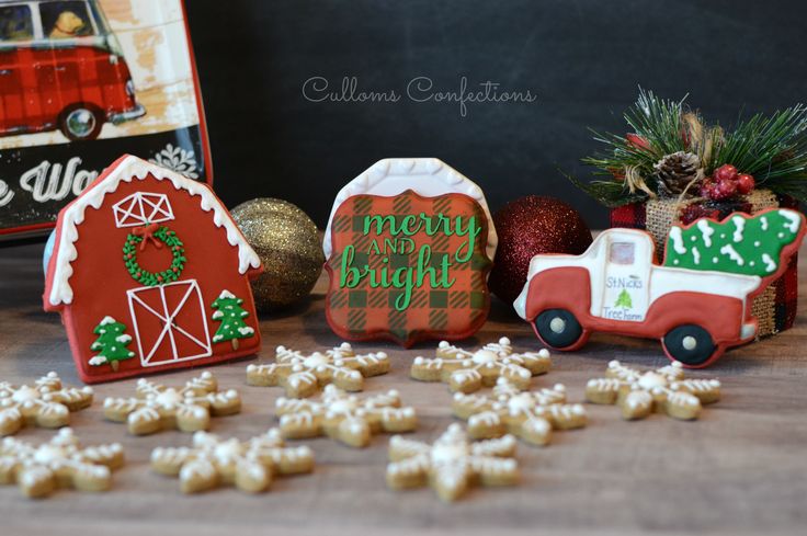 Charming Festive Cookie Designs and Snowflake Confections Create a Joyful Holiday Centerpiece.