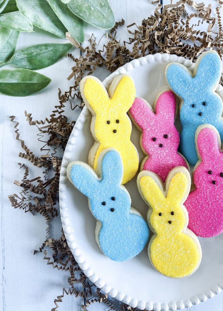 Playful Spring Celebrations Enhanced with Colorful Bunny-Shaped Cookies and Festive Nail Designs.