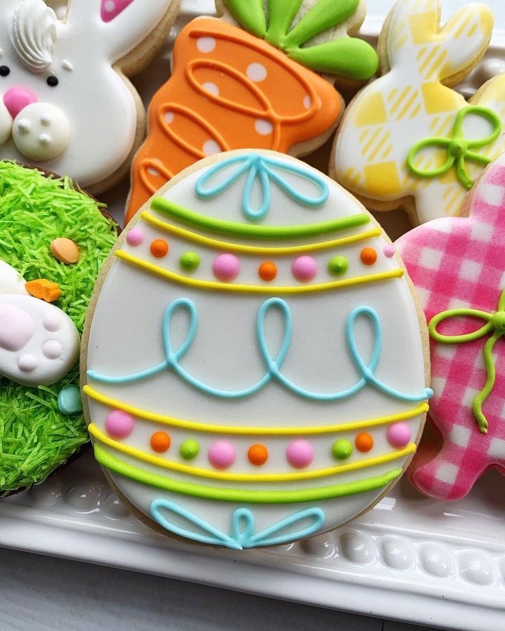 Whimsical Colorful Easter Egg Cookies: A Festive Delight with Intricate Designs and Playful Shapes