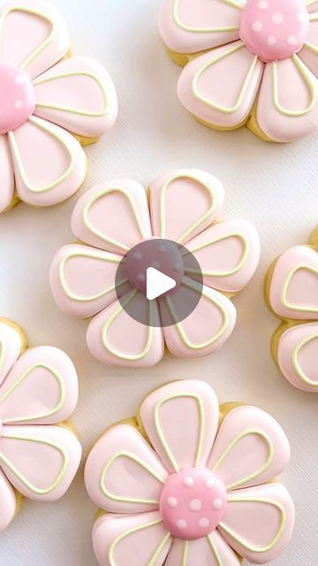 Whimsical Flower-Shaped Cookies with Pastel Icing and Polka Dots Perfect for Spring Celebrations.