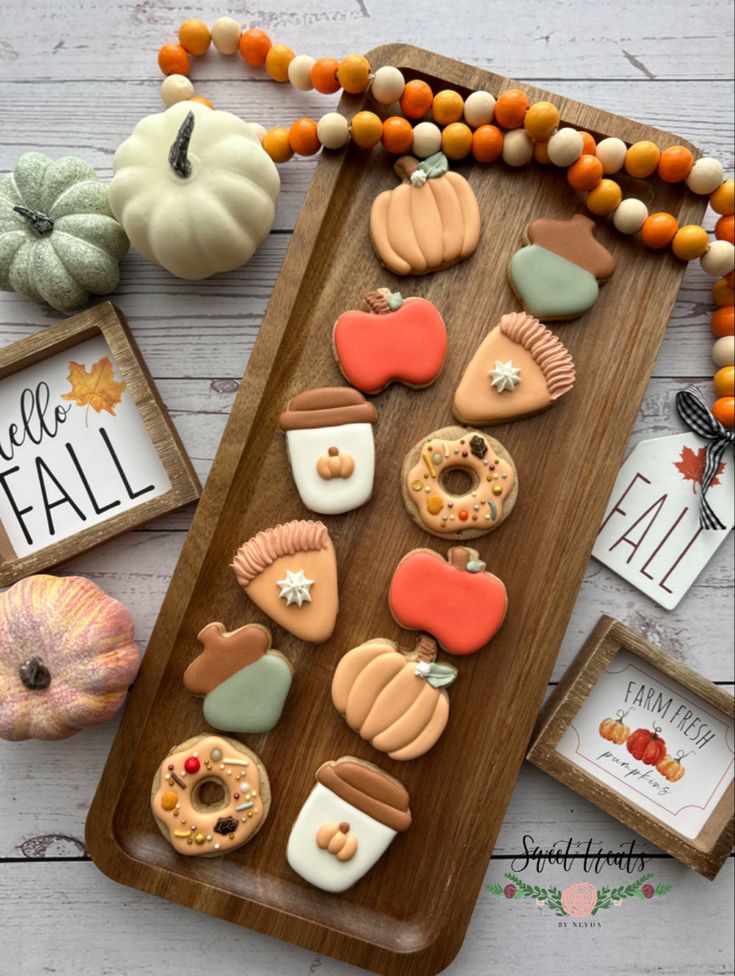 Autumn-Inspired Festive Cookie Display: Warm Pastels and Seasonal Accents