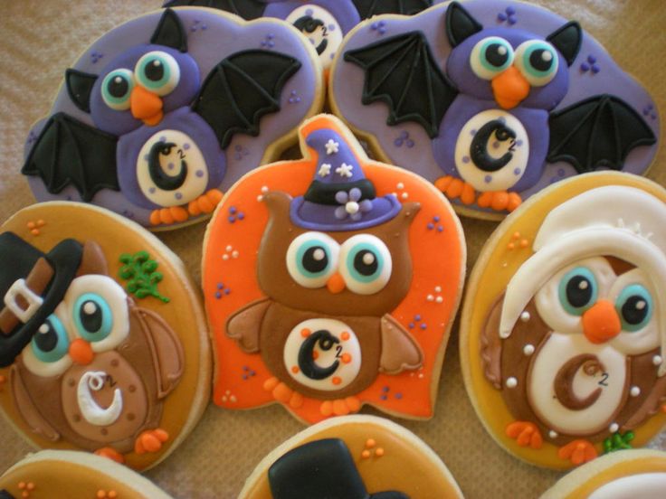 Whimsical Fall Festivity Owl Cookies: Colorful Designs and Unique Characters