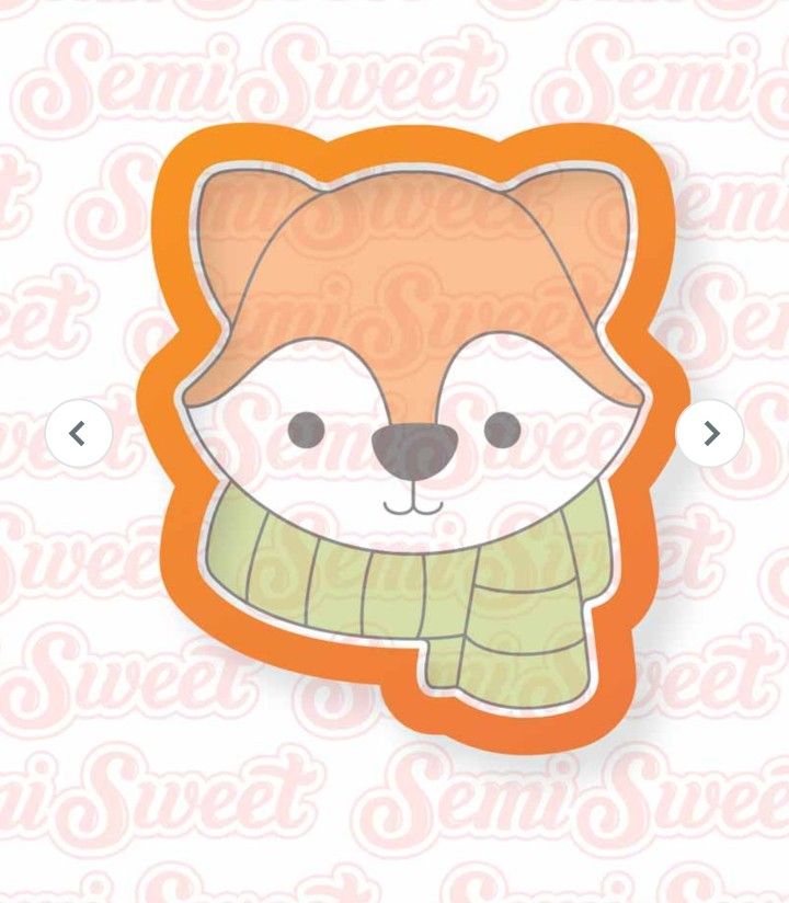 Charming Illustration of a Playful Fox in a Green Scarf Inspires Colorful Nail Art Theme.