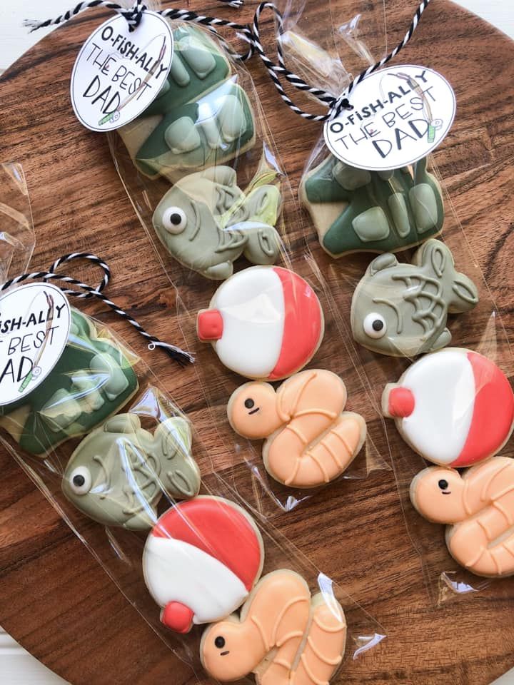 Charming Aquatic-Themed Cookies: Perfect Gift for Fishing Enthusiasts and Dads.