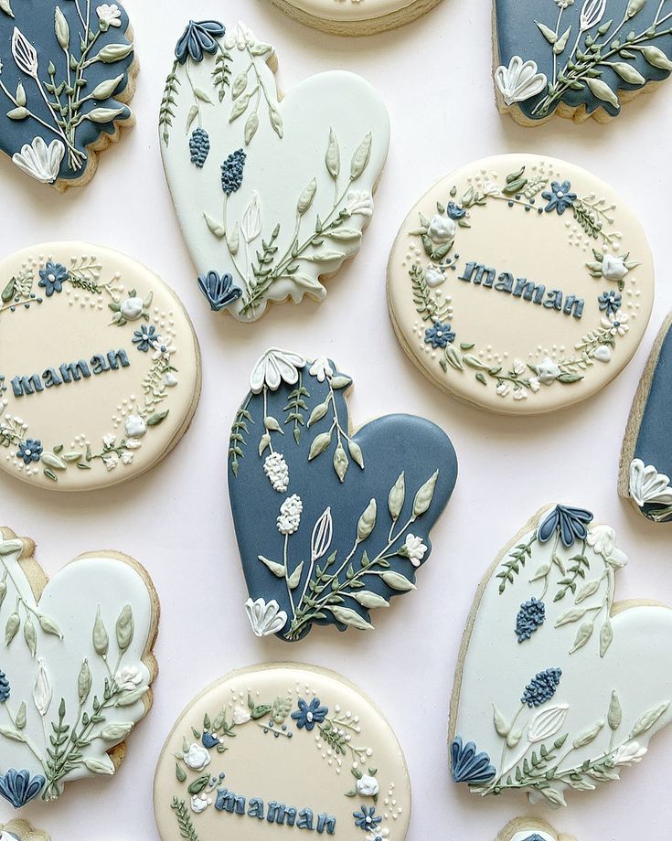 Elegant Floral-Themed Cookies in Soft Pastels for Celebrations