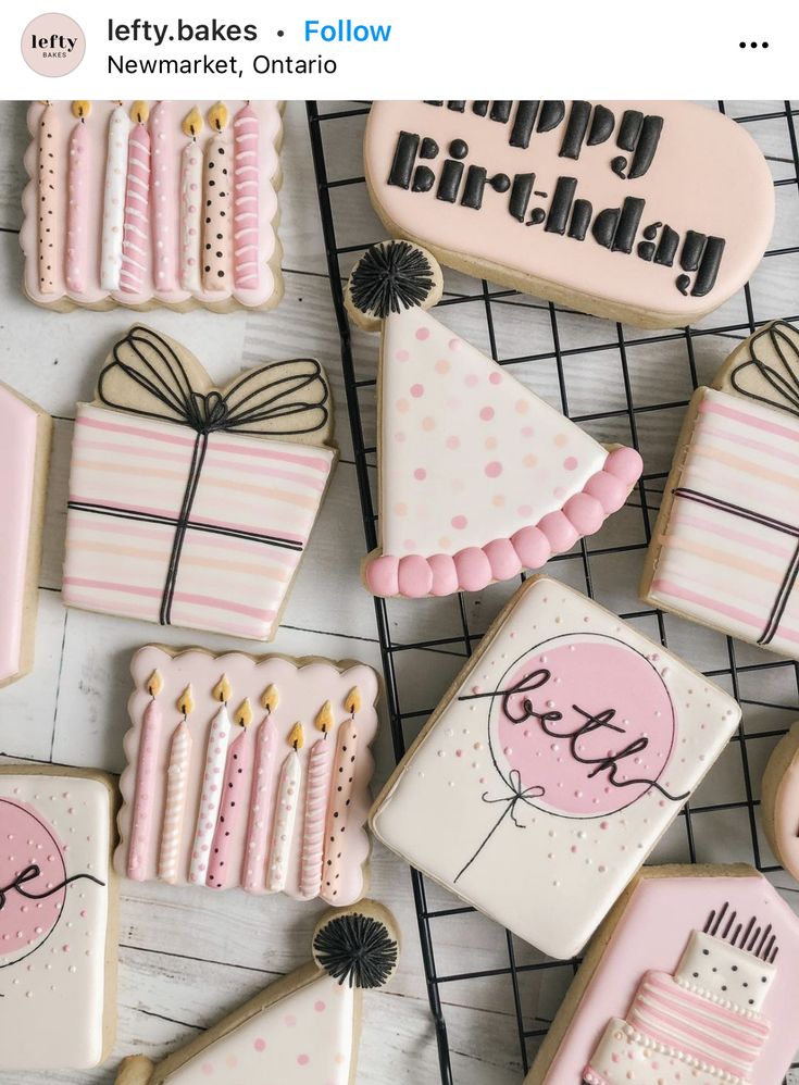 Festively Decorated Birthday Cookies: A Charming Celebration Treat.