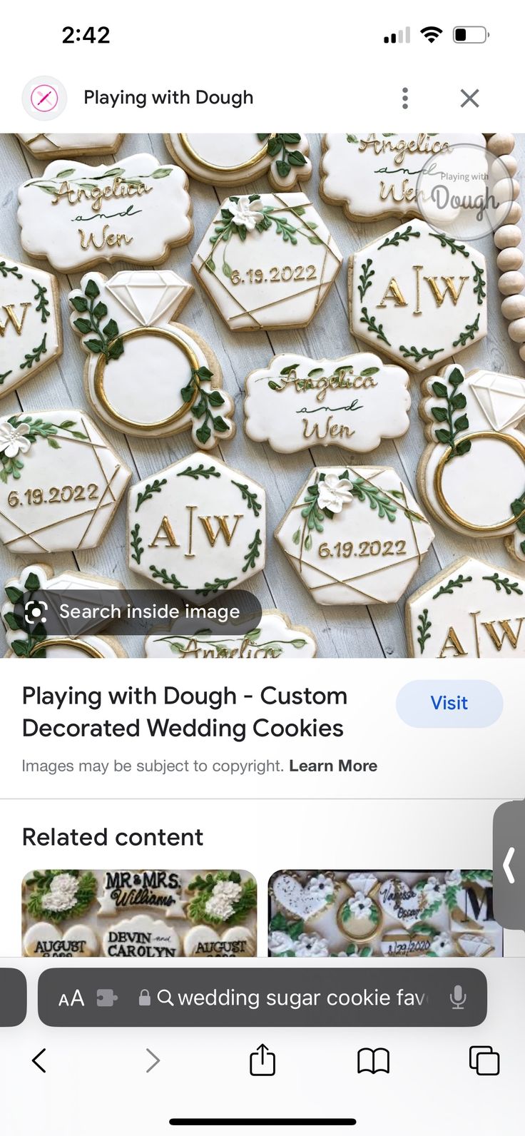 Elegant Wedding Cookies: Intricate Designs in Soft Whites and Greens for Modern Celebrations.