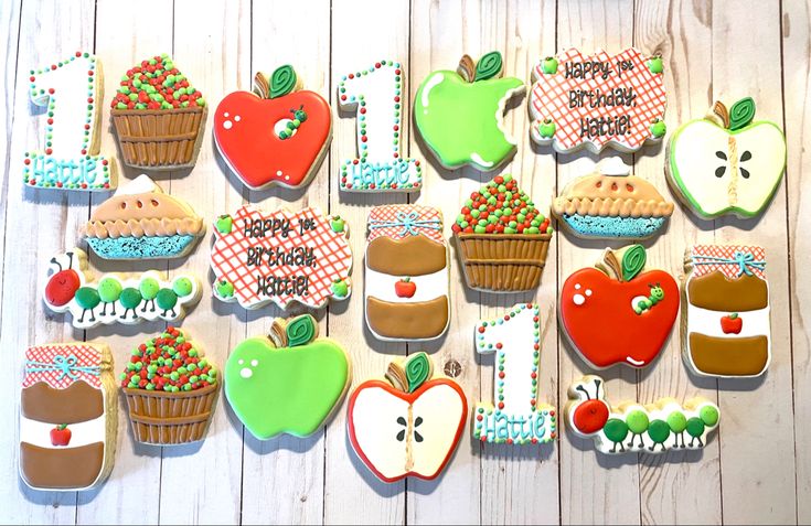 Playful and Whimsical Apple-Themed Cookie Designs for Festive Celebrations