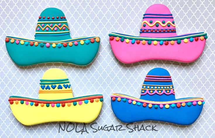 Vibrant Sombrero-Shaped Cookies: Festive Delights for Every Celebration.