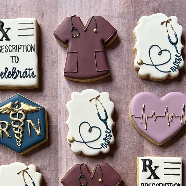 Medical-Themed Decorative Cookies Celebrating Healthcare Professionals