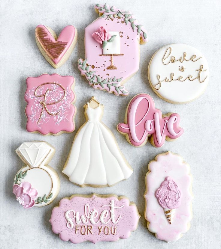 Romantic Intricately Designed Decorative Cookies for Celebrations.