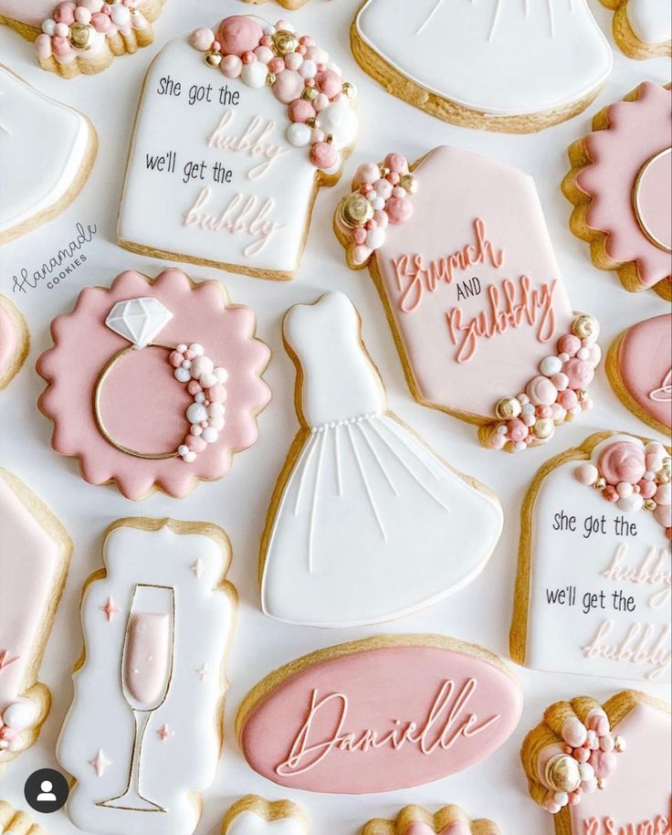 Bridal-Themed Elegant Cookie Designs for Celebratory Occasions