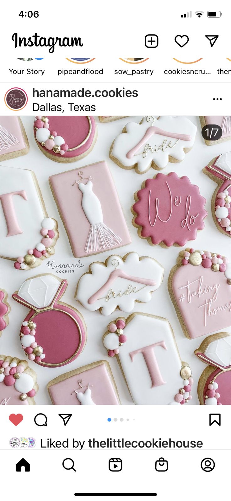 Whimsical Bridal-Themed Cookies in Soft Pink and White.