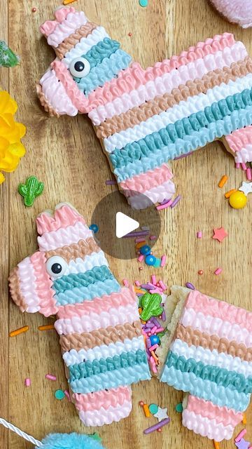 Playful Layered Pinata Cookies: Festive Treats for Celebrations.