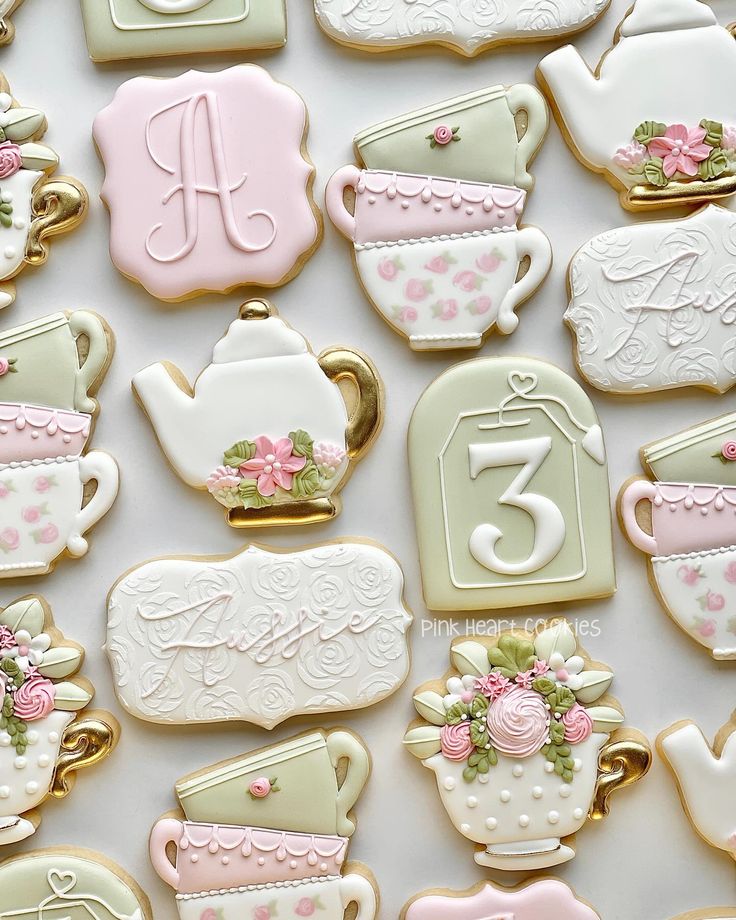 Whimsical Pastel Tea Party Cookies: Elegant Treats for Celebrations