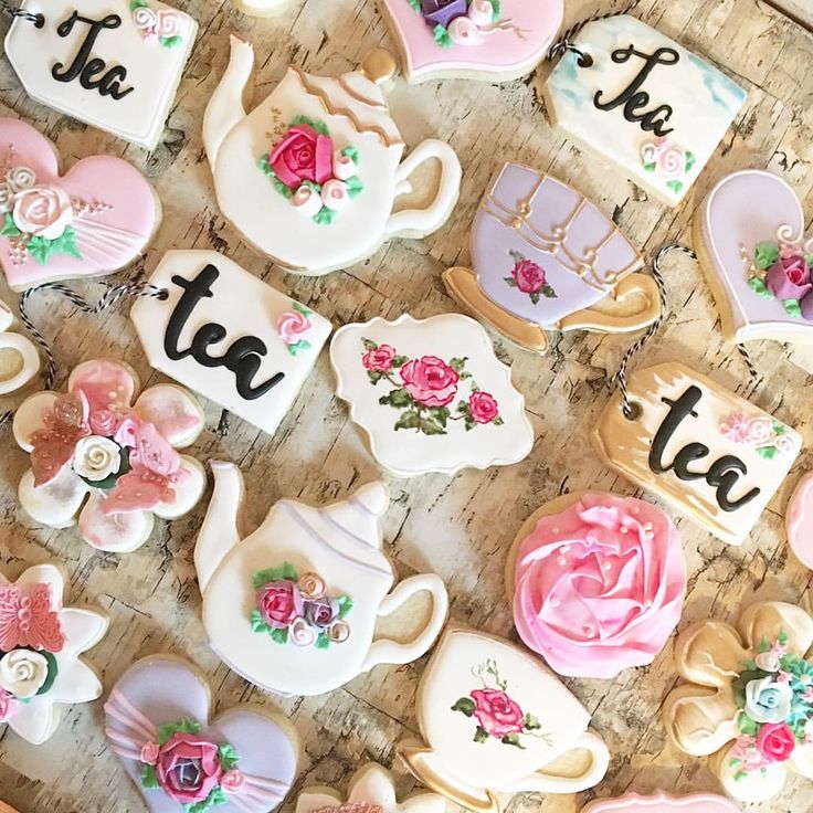 Whimsical Pastel Floral Cookies Create an Elegant Tea Party Aesthetic.