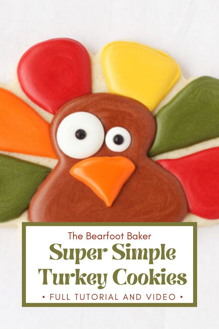 Festive Colorful Turkey Cookies with Whimsical Designs for Holiday Celebrations