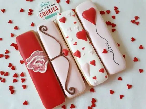 Whimsical Heart-Themed Decorative Cookies for Romantic Occasions