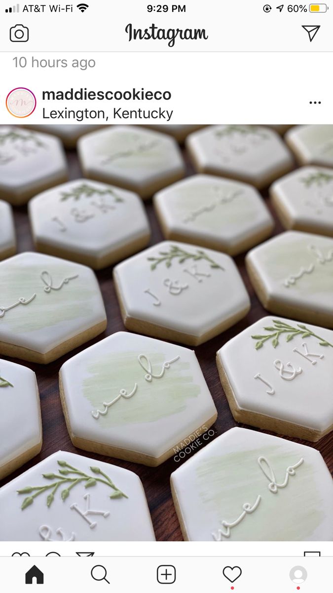 Charming Elegant Hexagonal Cookies: A Romantic Blend of Rustic and Modern Aesthetics for Special Occasions.