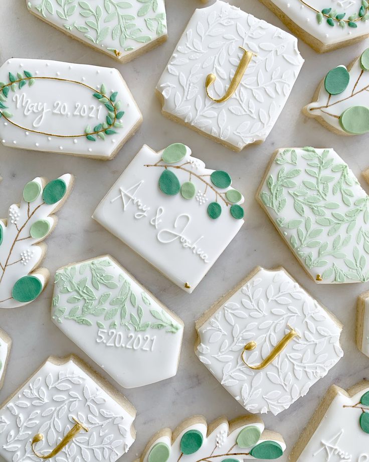 Sophisticated Botanical Cookie Designs for Elegant Celebrations