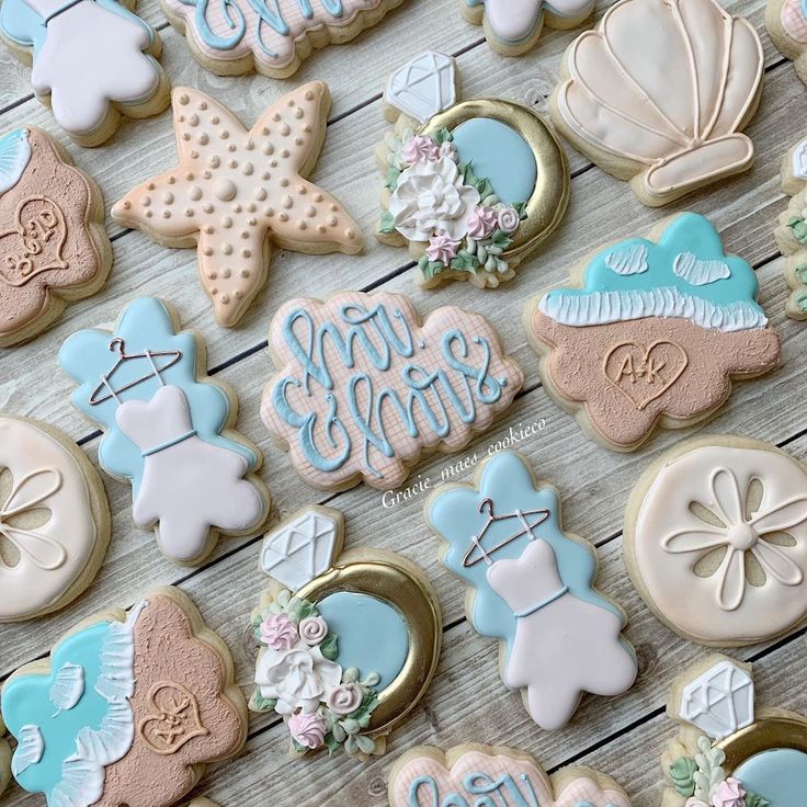 Whimsical Beach-Themed Decorative Cookies for Elegant Celebrations