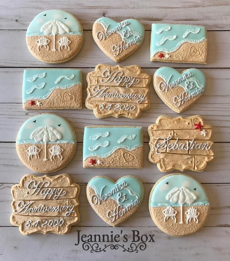 Festive Beach-Themed Cookie Designs: Vibrant Shapes and Intricate Detailing for Celebrations