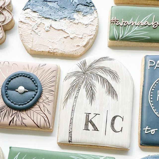 Intricate Decorative Cookies: A Tropical Aesthetic of Edible Art.